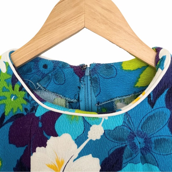 Vtg Dress Handmade Bespoke Hand Sewn Floral Crepe Cotton Summer Homemade - Picture 8 of 15